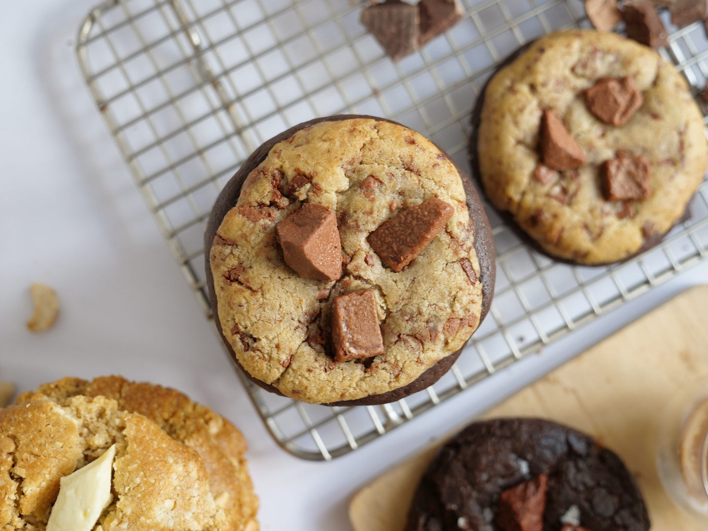 Salted Caramel Dark Choco Chunk Cookies